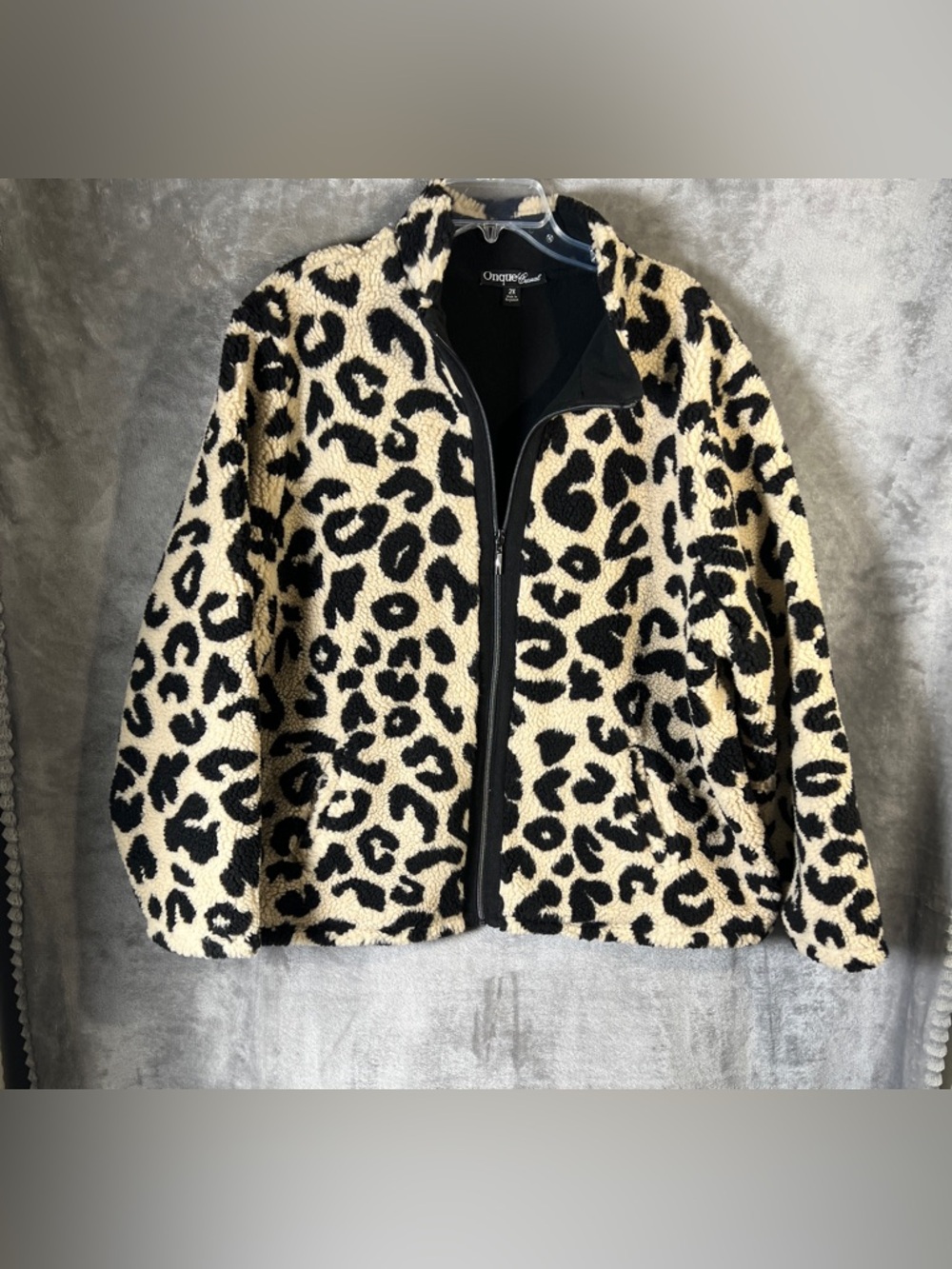 Onque Casuals Black Sherpa Jacket - 2X